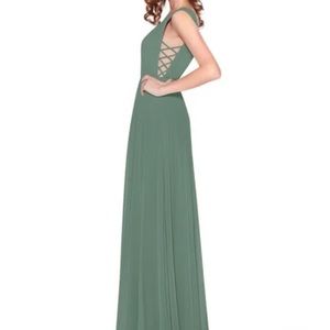 Azazie Blaine Bridesmaids Dress in Eucalyptus New With Tags